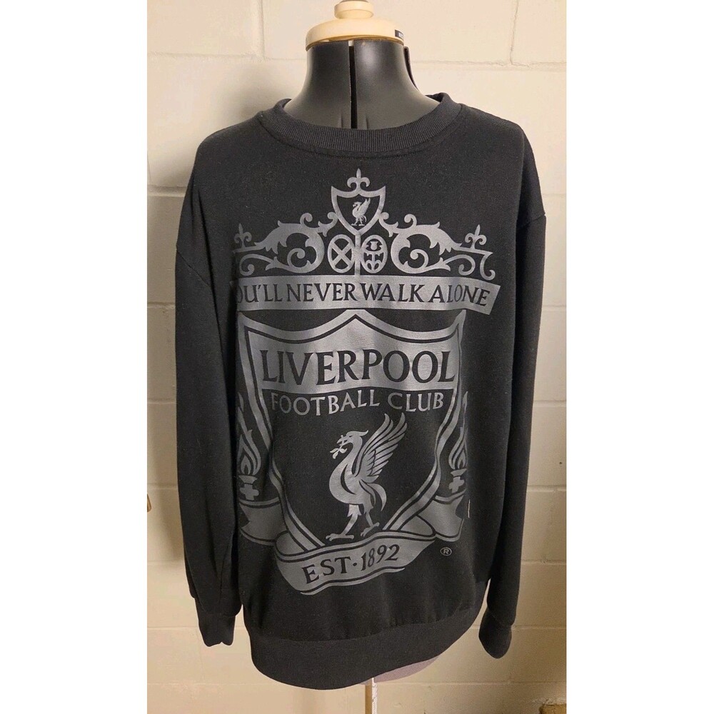 Liverpool Sweatshirt Mens XXL Black Soccer LFC You'll Never Walk Alone